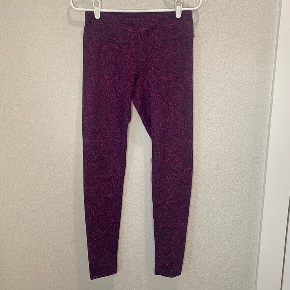 Zella Purple Abstract Print Full Length Mid Rise Leggings - Size Small - EUC - Picture 1 of 5